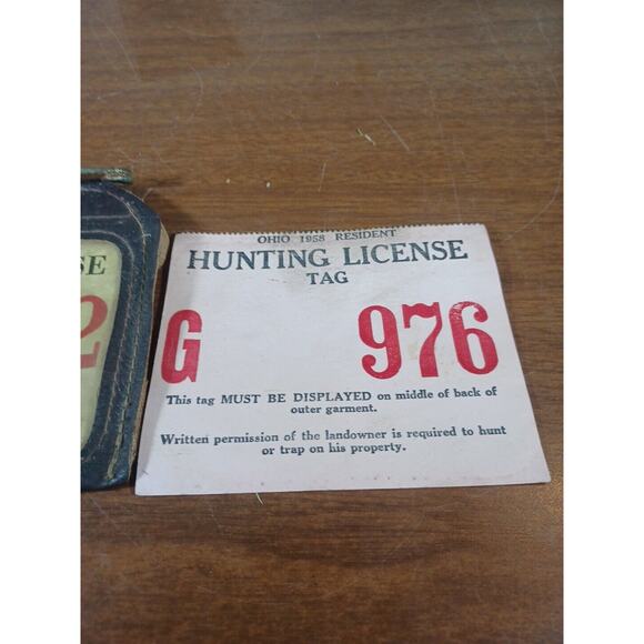Vintage 1951 Ohio Hunting License And Holder Trappers License - Picture 3 of 8